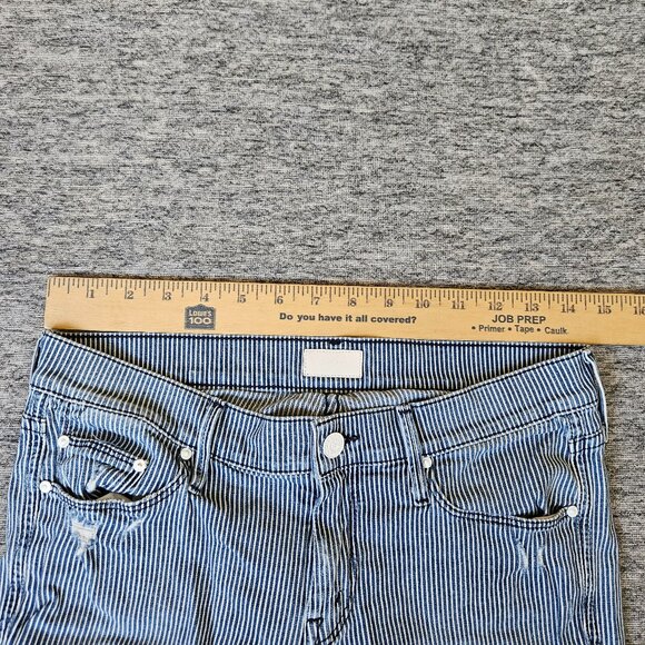 Mother Women's The Vamp Skinny Jean On the Road Destroy Railroad Stripe Size 28 - Picture 12 of 16